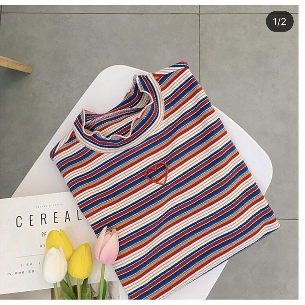 Heartee hot hit cut out tim sọc ngang màu best seller
