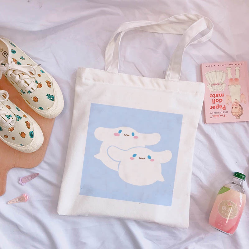 Cindynamoroll Túi Xách tote Hàn Quốc Họa Tiết Dễ Thương Không Khóa Kéo Cho Nữ