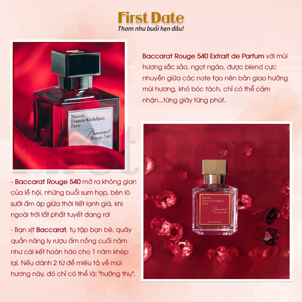 Nước hoa nữ MFK Baccarat Rouge 540 Extrait de Parfum - Viên Rubi giữa thế giới nước hoa - First Date | BigBuy360 - bigbuy360.vn