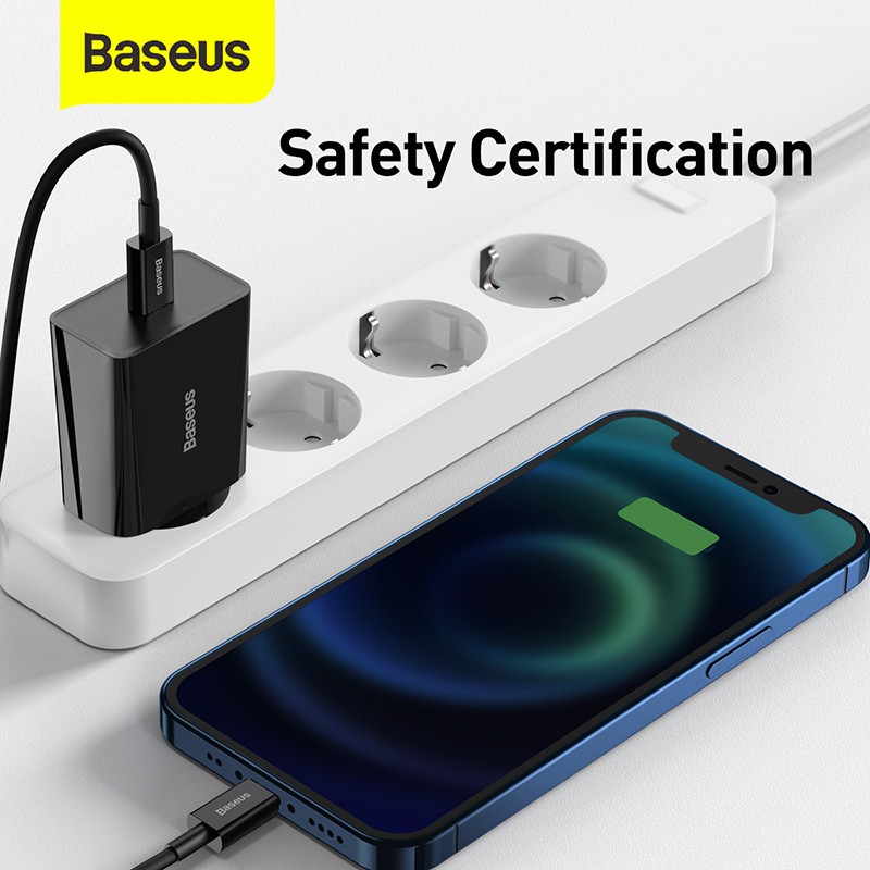 Baseus Dual USB Port 20W Charger Support Type C PD Fast Charging For iPhone 12