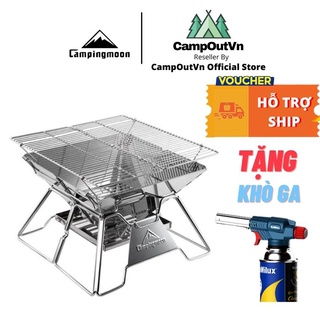 Bếp nướng cắm trại campingmoon campoutvn bếp campingmoon mt2 cắm trại du lịch bếp than nướng inox A249