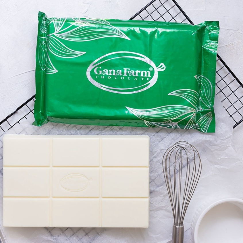 Socola Trắng 1kg GANAFARM Loại Thượng Hạng Có Vị Ngọt Vừa Dùng Để Trang Trí Bánh Nấu Chảy Đổ Khuôn - CW999