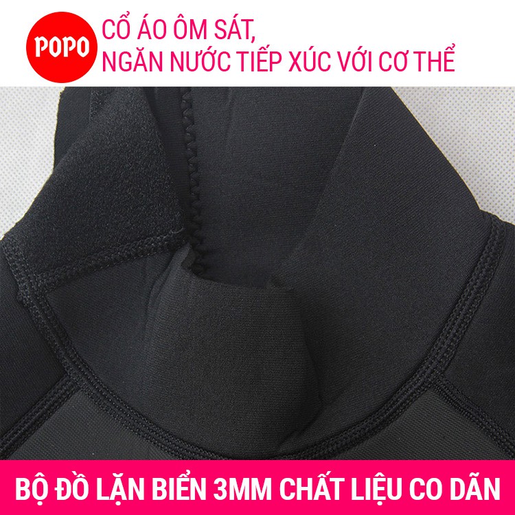 Bộ đồ lặn biển gồm cả quần, áo cho nam 3mm POPO kiểu dáng liền thân giữ nhiệt