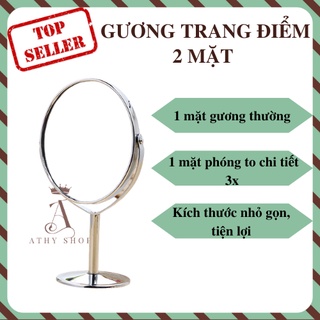 GƯƠNG TRANG ĐIỂM PHÓNG TO CHI TIẾT, kiếng 2 mặt makeup, kính make-up, ATHY SHOP