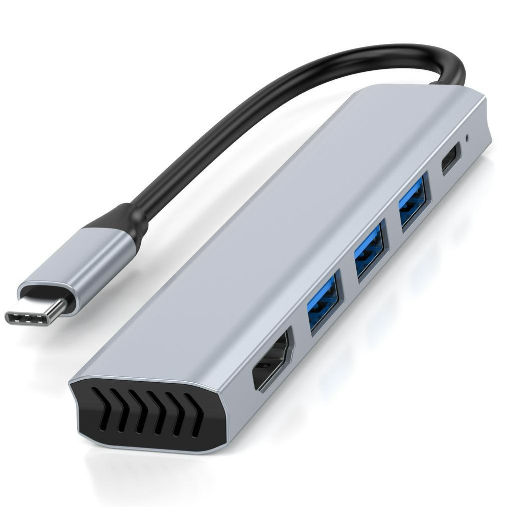 Bộ Chia Cổng USB HDMI 4K 5 Trong 1 USB 3.1 Loại C Cho Máy Tính