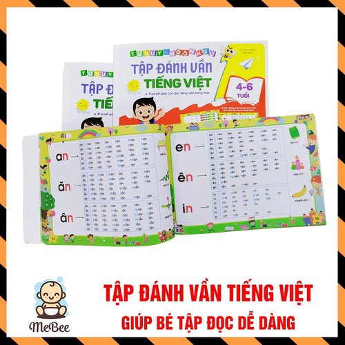 Tập đánh vấn tiếng việt 124 trang , bí quyết giúp con đọc tiếng việt thông thạo