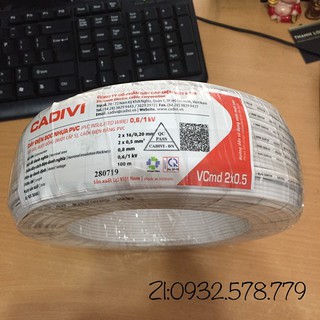 Dây Điện Đôi Cadivi 2x0.5 Vcmd 2x16 Cuộn 100m