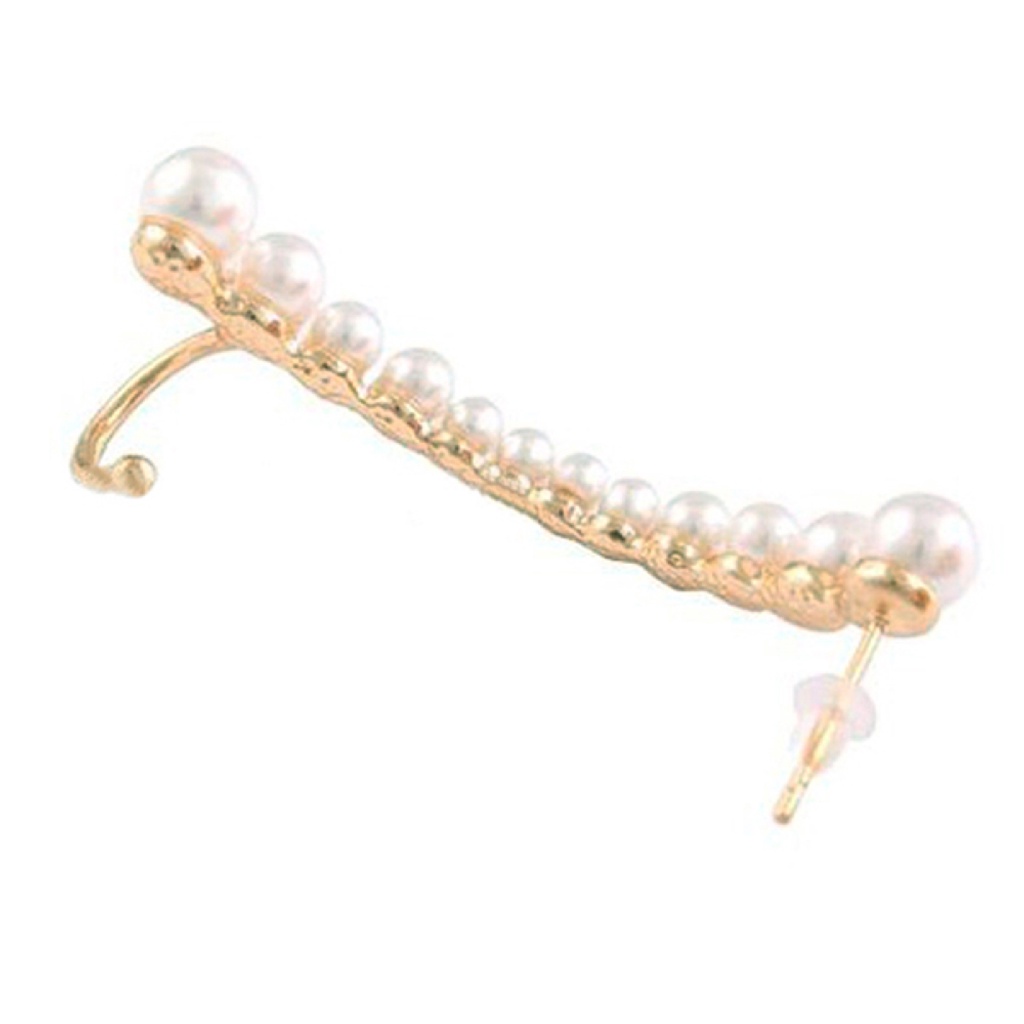 Khuyên tai liền vành đính ngọc trai thời trang cho nữ