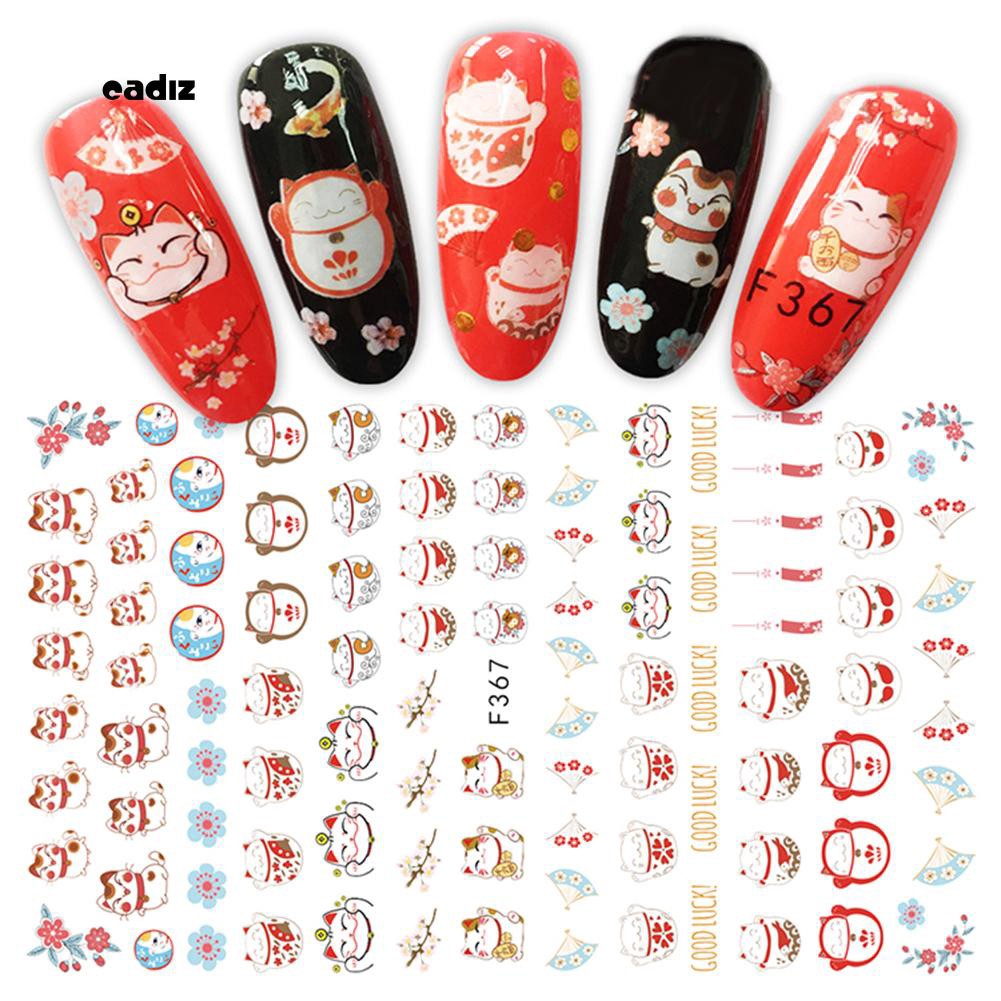 Sticker dán móng tay chúc mừng năm mới kiểu Trung Hoa