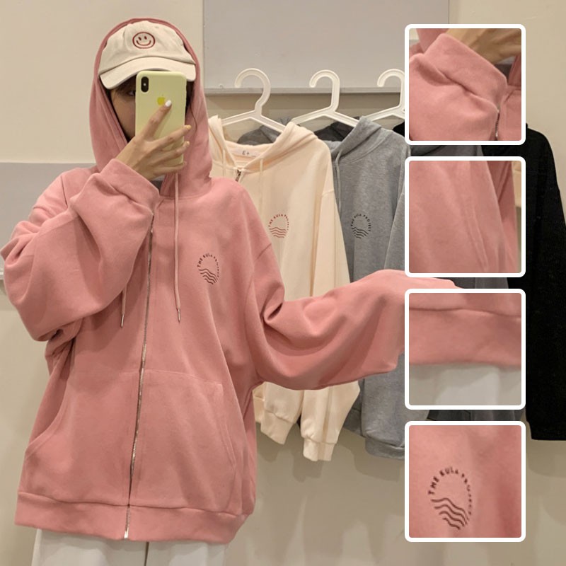 Áo Hoodie Khóa Kéo Form Rộng Thời Trang Năng Động Cho Nữ | BigBuy360 - bigbuy360.vn