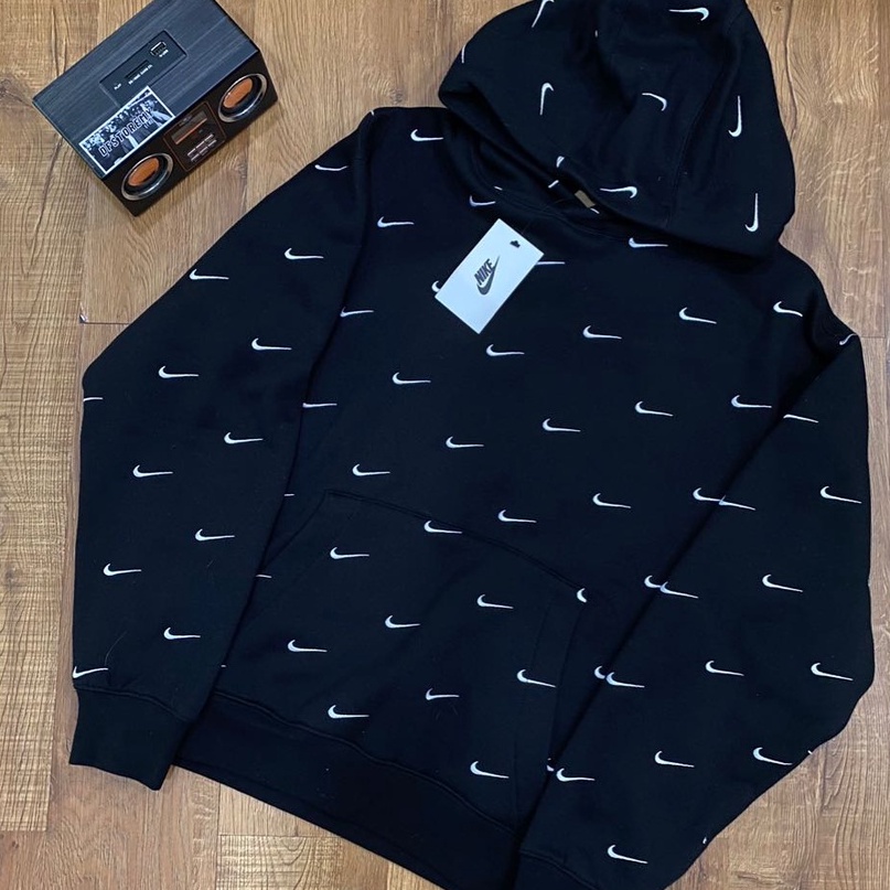 Áo Hoodie Nike Swoosh Thêu Full Vải Nỉ Hàng về Chuẩn Đẹp