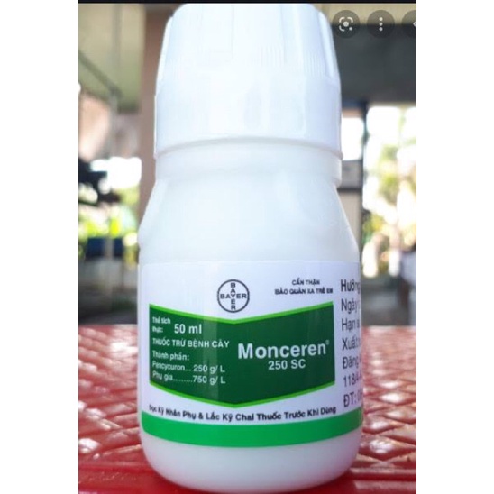 Thuốc bệnh cây MONCEREN 250SC chai 50ml: Đặc trị đốm vằn, Lở cổ rễ, Chết rạp cây con