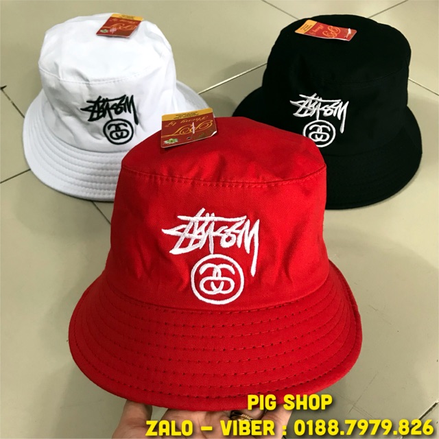 [PIG SHOP] - NÓN VÀNH BUCKET NÓN RỘNG VÀNH NÓN TAI BÈO LOGO STUSSY