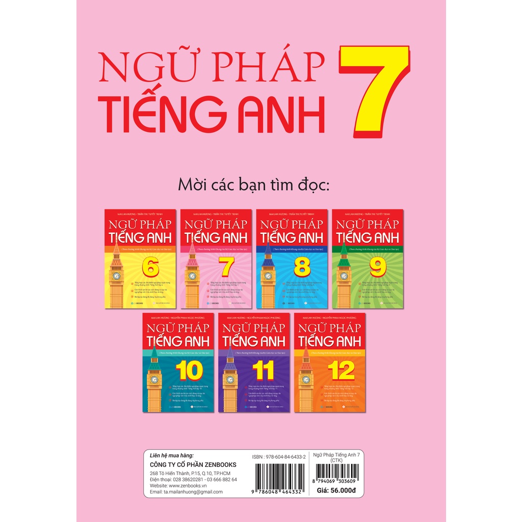 Sách - Ngữ Pháp Tiếng Anh Lớp 7 (Theo CT Khung Của Bộ GD&ĐT) - Mai Lan Hương