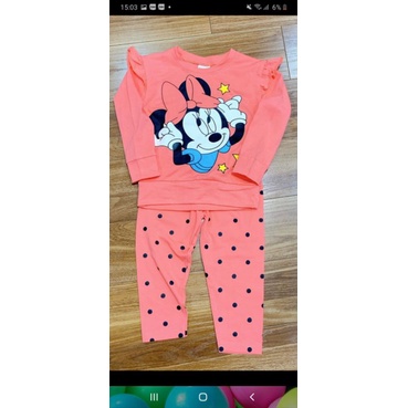Bộ dài tay bé gái mickey
