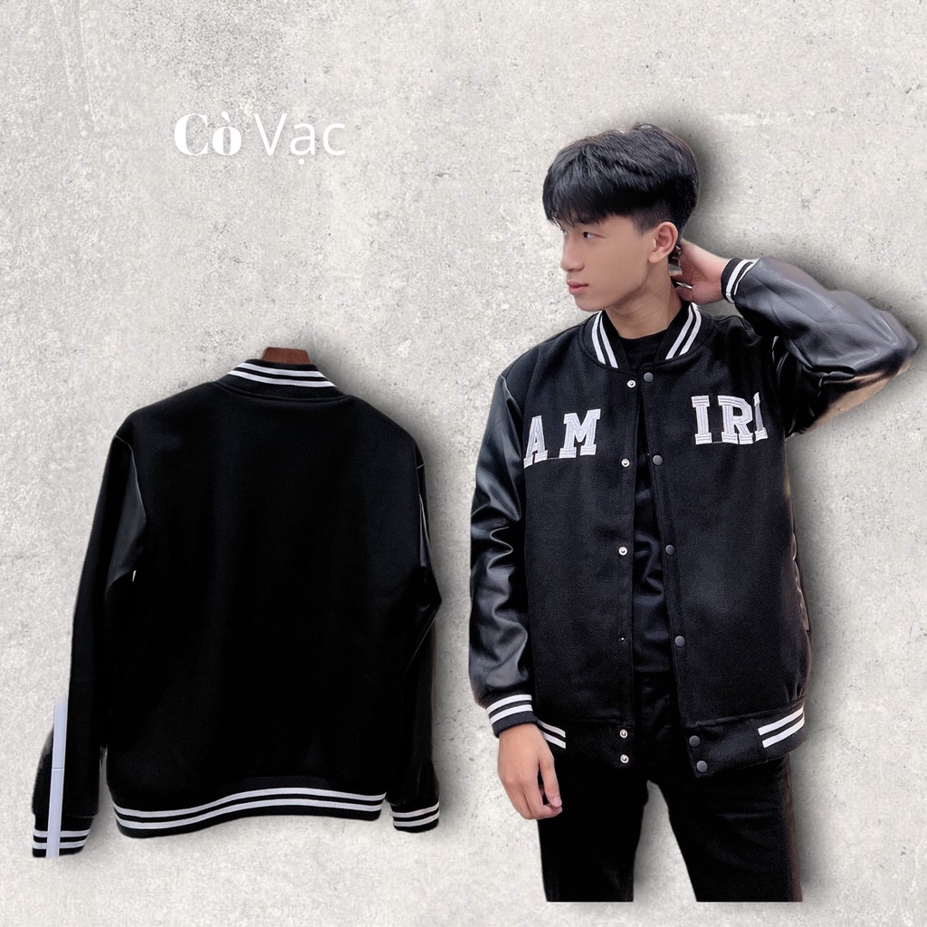 Áo Bomber Nam Khoác Ngoài Chất Liệu Dạ Phối Tay Da Siêu Cấp Hot 2022