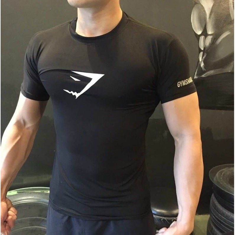 ÁO NGẮN TAY GYMSHARK TRƯỚC NGỰC THUN POLLY CO GIẢN TỐT