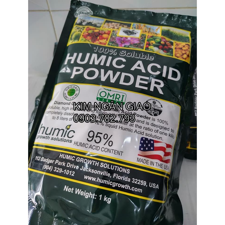 Phân sinh học Humic Acid Powder (USA) - Túi 1kg - HSD 09/2024