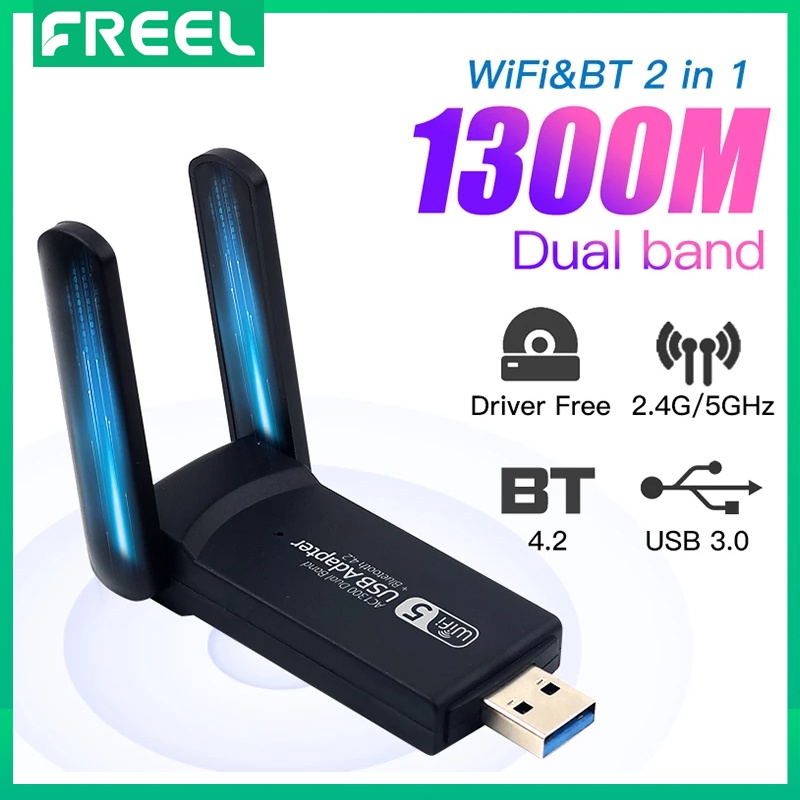 Usb WiFi 3.0 1300Mbps Hai Băng Tần 2.4Ghz &amp; 5Ghz WiFi USB Không Dây Cho Máy Tính/Laptop