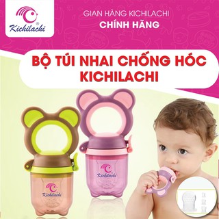 Túi Nhai Tập Ăn Dặm Chống Hóc Kichilachi Chính Hãng [Tặng kèm 2 Núm Nhai Và Dây Đeo] - Gia Huy Kids