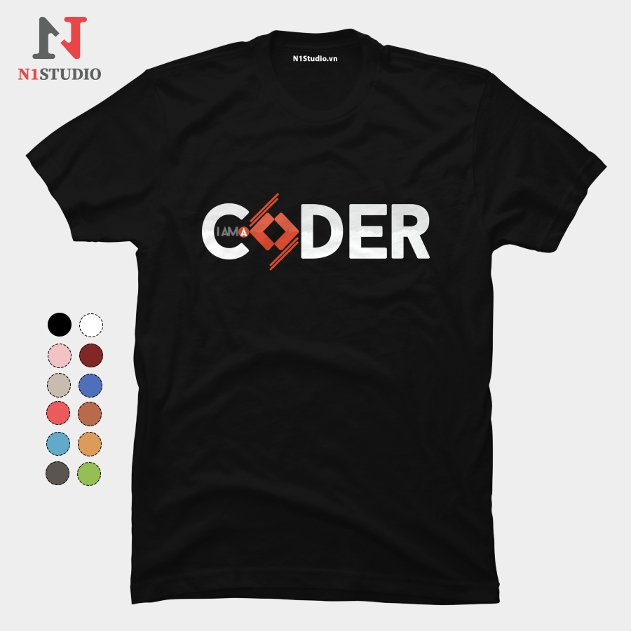 Áo thun Programmer nam nữ I am a coder 3GM - Studio vải cotton thoáng mát form vừa