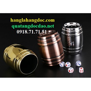 Bộ lắc xí ngầu (xúc xắc) cao cấp & sang trọng hình thùng rượu, tặng 05 viên xí ngầu