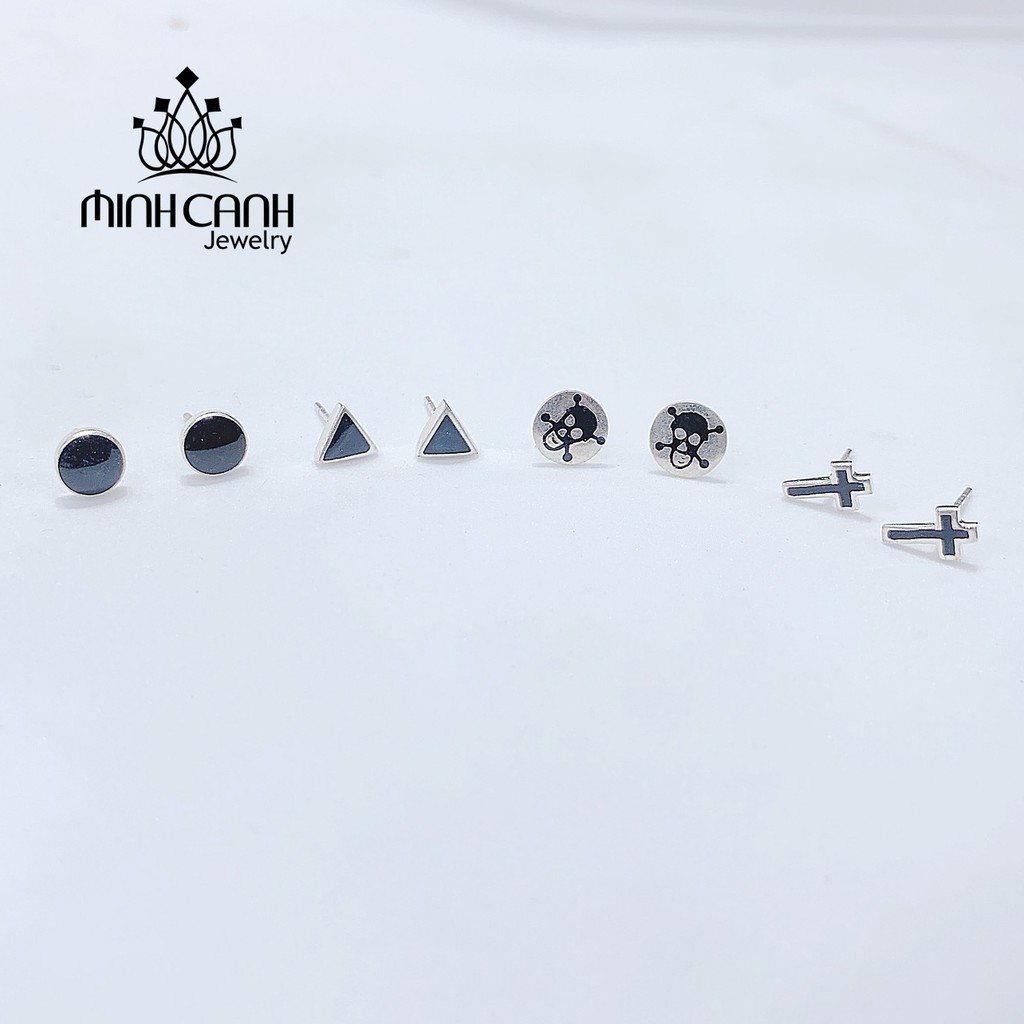 Bông Tai Màu Đen Bạc 925 - Minh Canh Jewelry