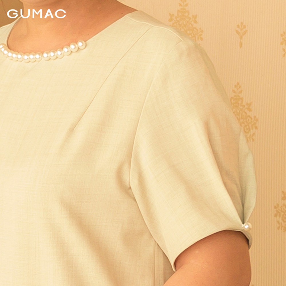 [Mã WABRGULUV giảm tới 100K đơn 249K] Đầm suông nữ cổ đính ngọc DA10132 GUMAC | BigBuy360 - bigbuy360.vn