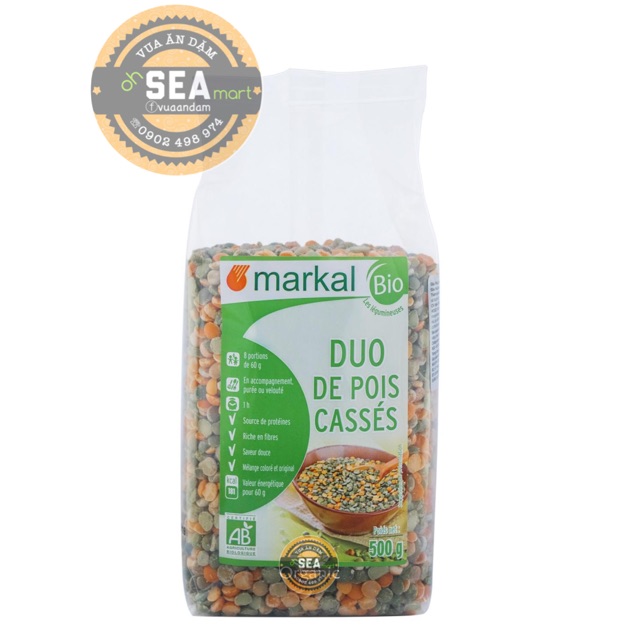 Đậu Hà Lan Xanh Vàng Hữu Cơ Markal 500g