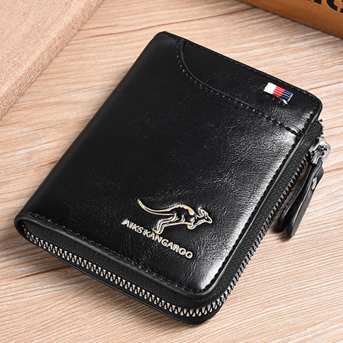 Ví nam dài dáng đứng mini cầm tay chất liệu da bò hàng hiệu kẹp tiền thương hiệu ZUCA DN08