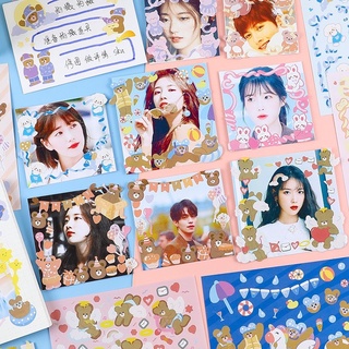 Sticker decor toploader hình gấu ribbon cute xỉu