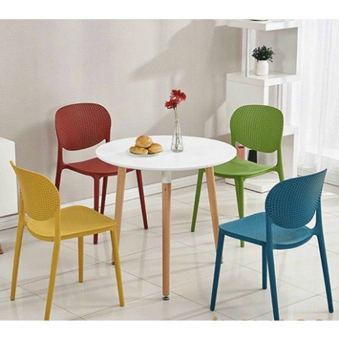 Ghế nhựa cafe văn phòng bàn ăn cao cấp đúc nguyên khối tựa lưng cao xếp chồng tiện dụng - Kanta store