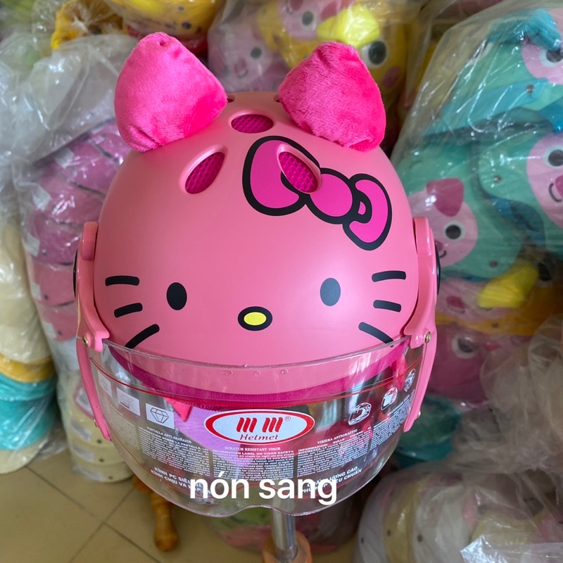 Nón bảo hiểm hello kitty có kính từ t