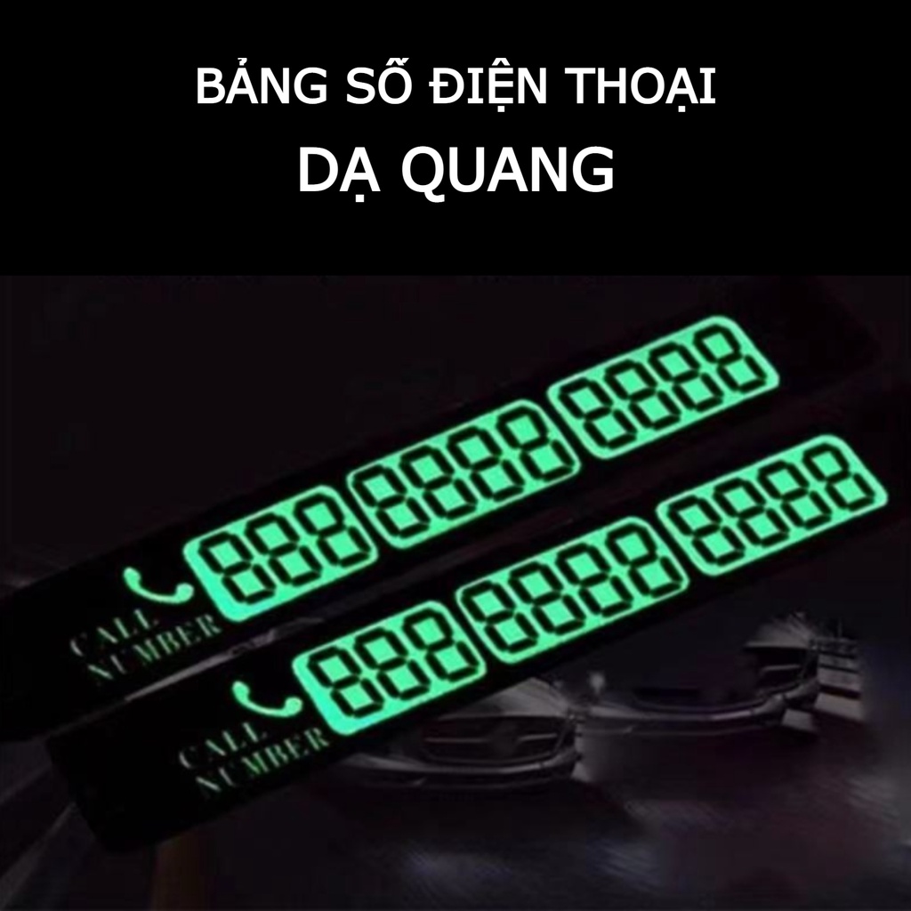 Bảng ghi số điện thoại dạ quang tự dính gắn kính xe tiện lợi khi đậu đỗ xe tạm thời