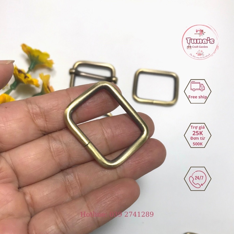 Khoen tăng giảm, khoen chữ nhật, khoen D 2,5cm