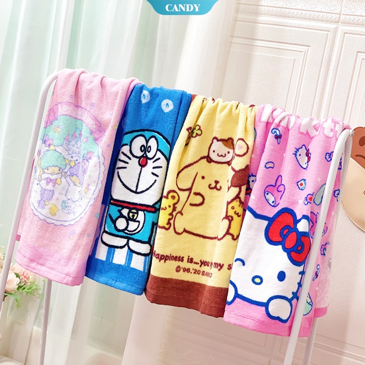 SANRIO Khăn Lau Mặt/ Tay Chất Liệu Cotton Mềm Mại Họa Tiết Hello Kitty Dễ Thương Tiện Dụng Cho Bé