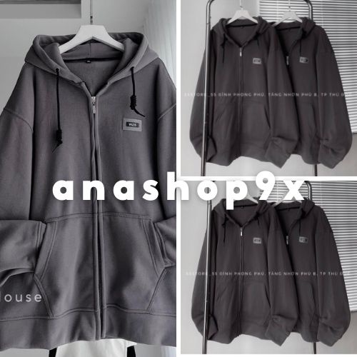 Áo hoodie thiết kế khóa kéo chất nỉ bông dày hàn quốc ANASHOP9X