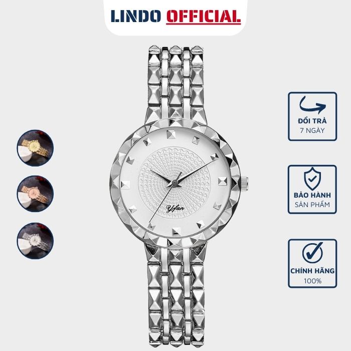 Đồng hồ nữ dây thép chính hãng cao cấp giá rẻ thời trang bền đẹp D-ZINER NT52 - LINDO