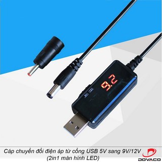 Cáp chuyển đổi điện áp từ cổng USB 5V sang 9V hoặc 12V màn hình LED