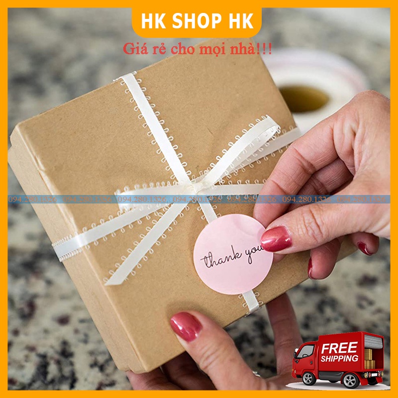 Cuộn 500 tem Sticker Thank you - Tem niêm phong - Tem cảm ơn