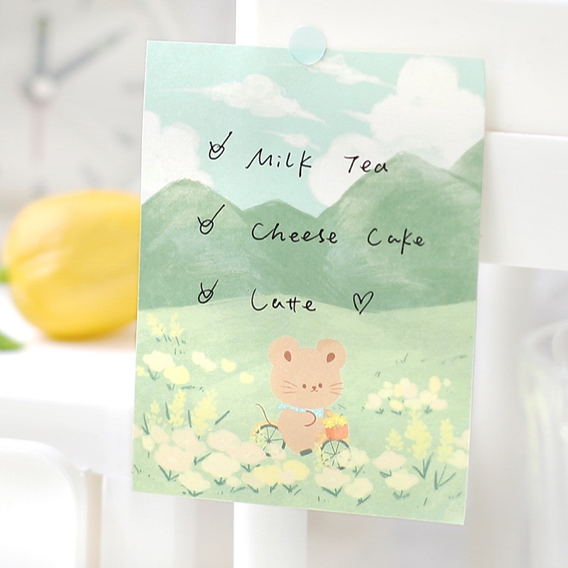 Giấy note ghi chú CARD LOVER xếp tầng 100 tờ hình thỏ gấu xinh xắn