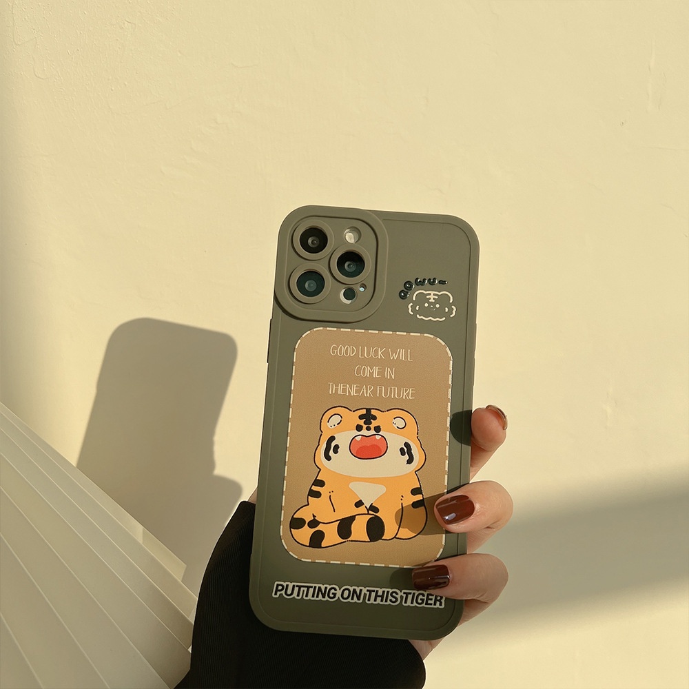 Hoạt Hình Ốp Điện Thoại Silicon Mềm Hình Chú Hổ May Mắn Cho iphone 7 8 plus x xr xs 11 12 13 14 15 mini pro max se 2020