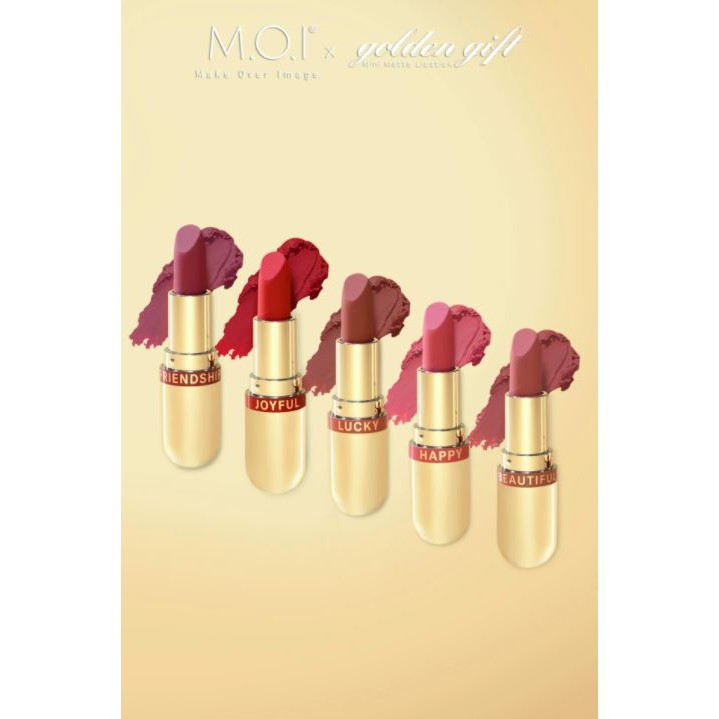 [Phiên Bản M.O.I x Golden Gift] Set 5 Son Thỏi Lì M.O.I Golden Gift Mini Matte Lipstick