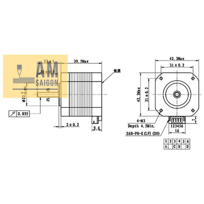 [New 100%] Động cơ bước step motor 42 1.8 0.9 độ NEMA17 mới dày 23 28 33 38 40 48mm kèm dây