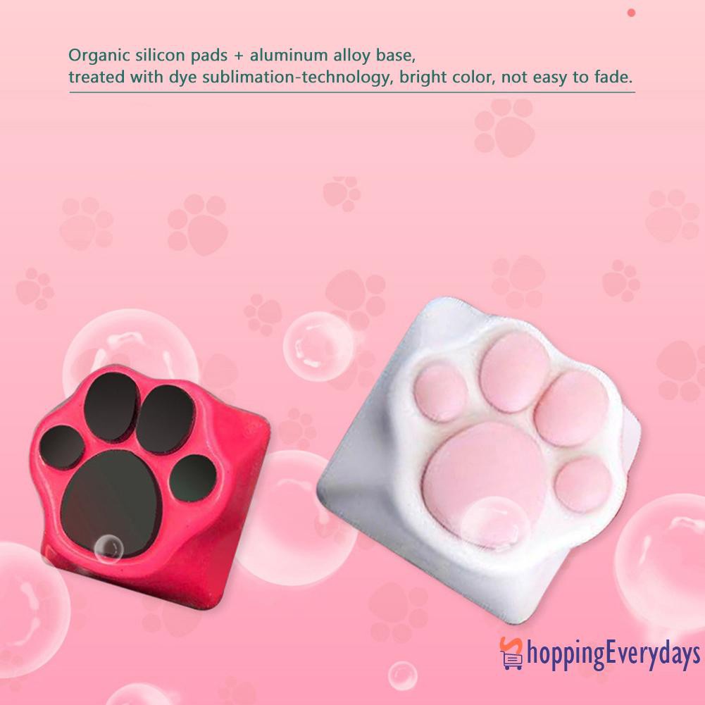 【sv】 3D Silicone Cat Paw Pad Aluminum Alloy Base Keycap for Mechanical Keyboards