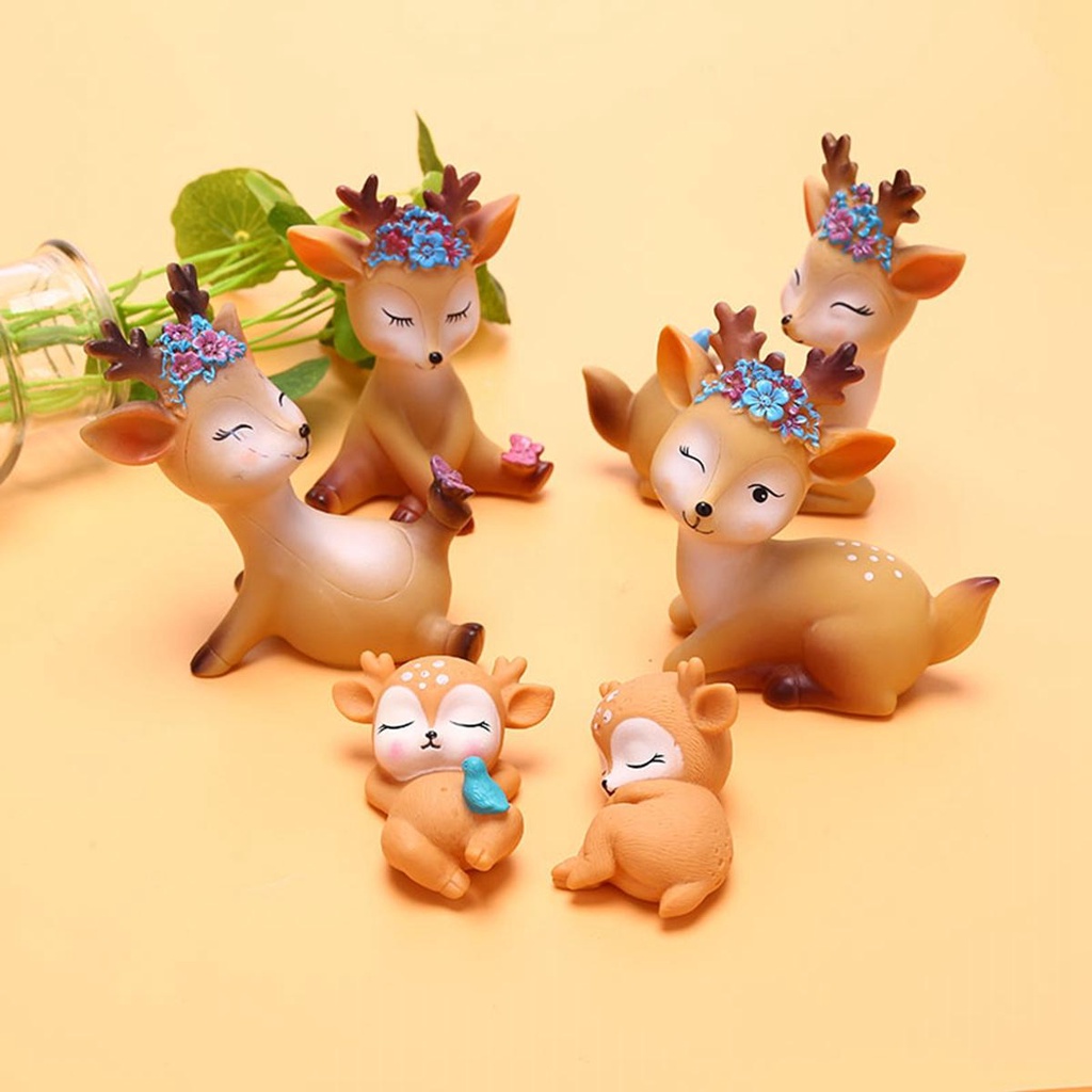 NICKOLAS Đồ trang trí Hươu Sika Mini Dễ Thương Dùng Trang Trí Tiểu Cảnh DIY