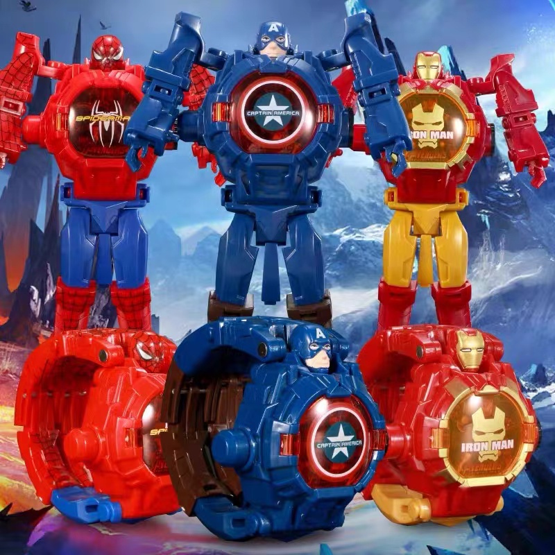 Đồng Hồ Chiếu Đồ Chơi Họa Tiết Hoạt Hình Marvel Spiderman Hulk Dành Cho Trẻ Mẫu Giáo