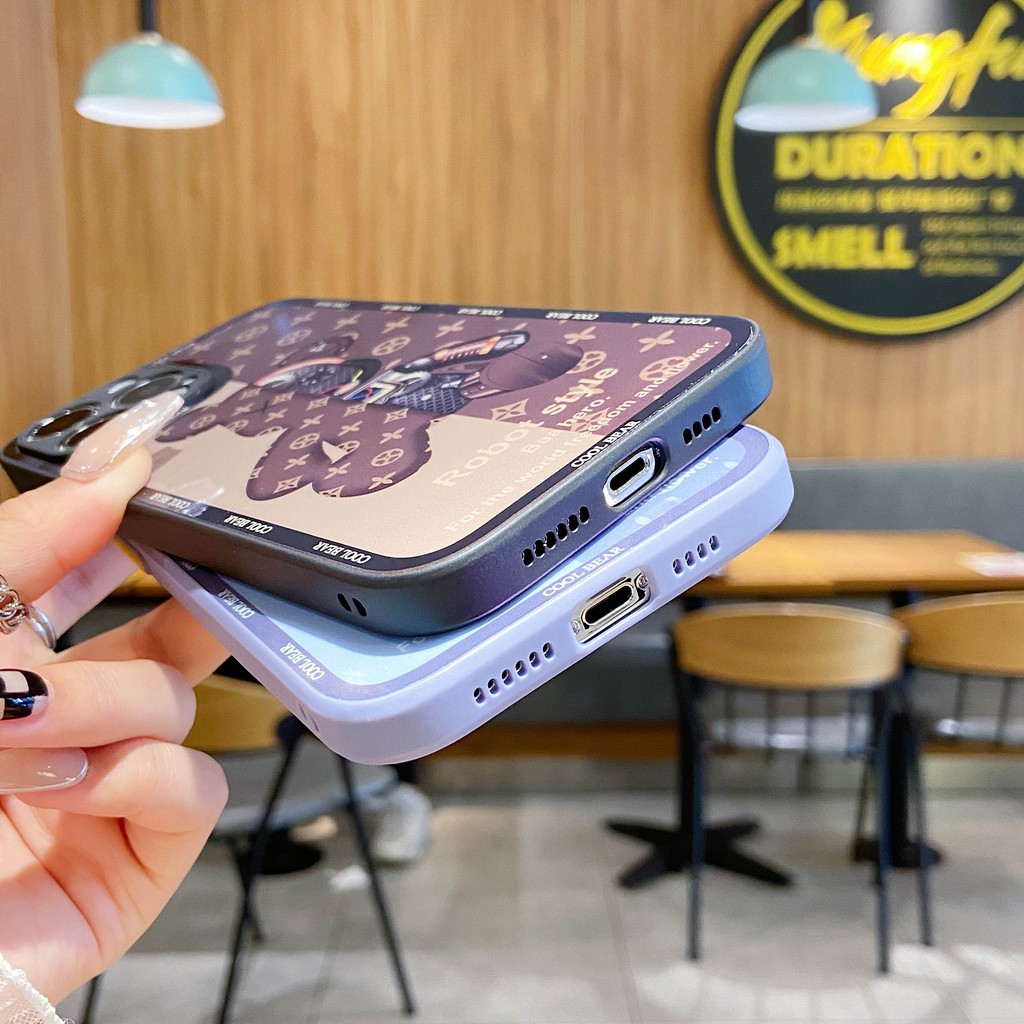 Ốp điện thoại hình gấu cho iPhone 13 Pro Max i13 13pro 11 Pro Max i11 7plus 8plus iX XS XR Xs MAX 12Pro 12 Pro Max