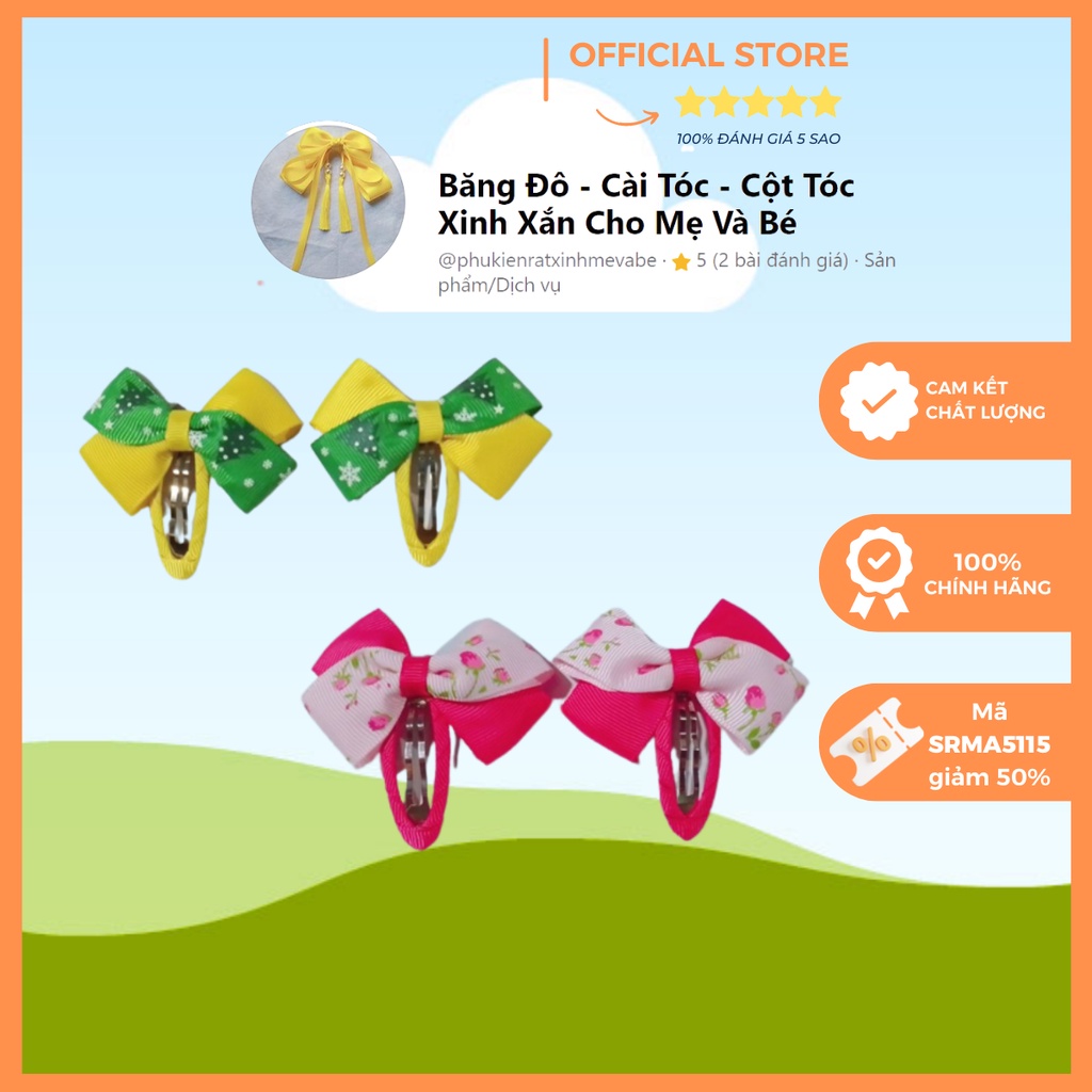 [Theo dõi shop giảm 50% đơn tối thiểu 29k] Cặp kẹp tóc mái siêu dễ thương cho bé