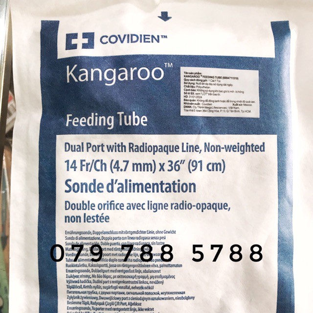 ✅ Dây Cho Ăn 1 Tháng: Covidien K.Kangaroo -VT0252